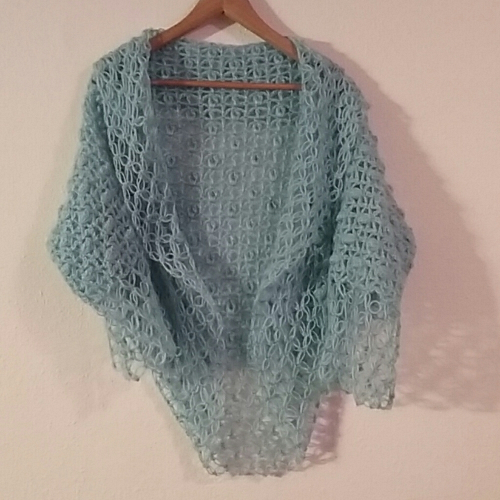 Crochet Cardigan Light Blue